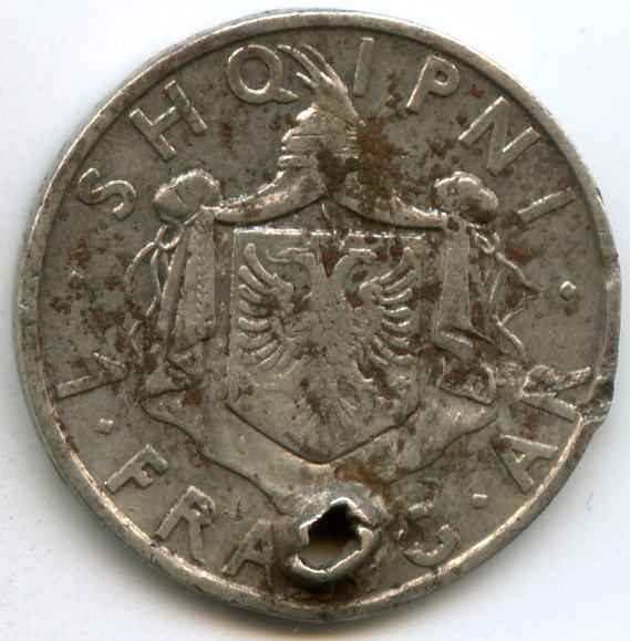 1 франг ар 1935 рік Албанія