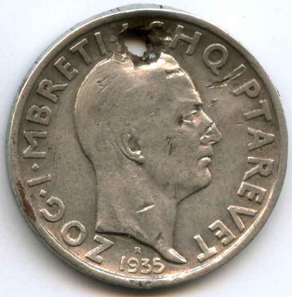 1 франг ар 1935 рік Албанія